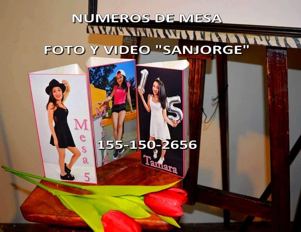 N&uacute;mero de mesa con dise&ntilde;o personalizado, ejemplo 3