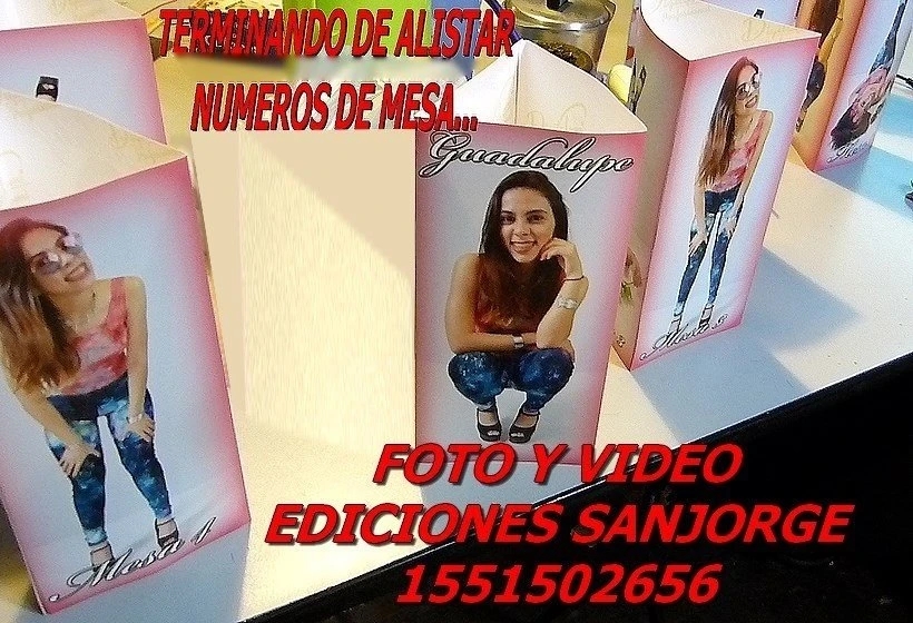 N&uacute;mero de mesa personalizado calidad Kodak, ejemplo 15