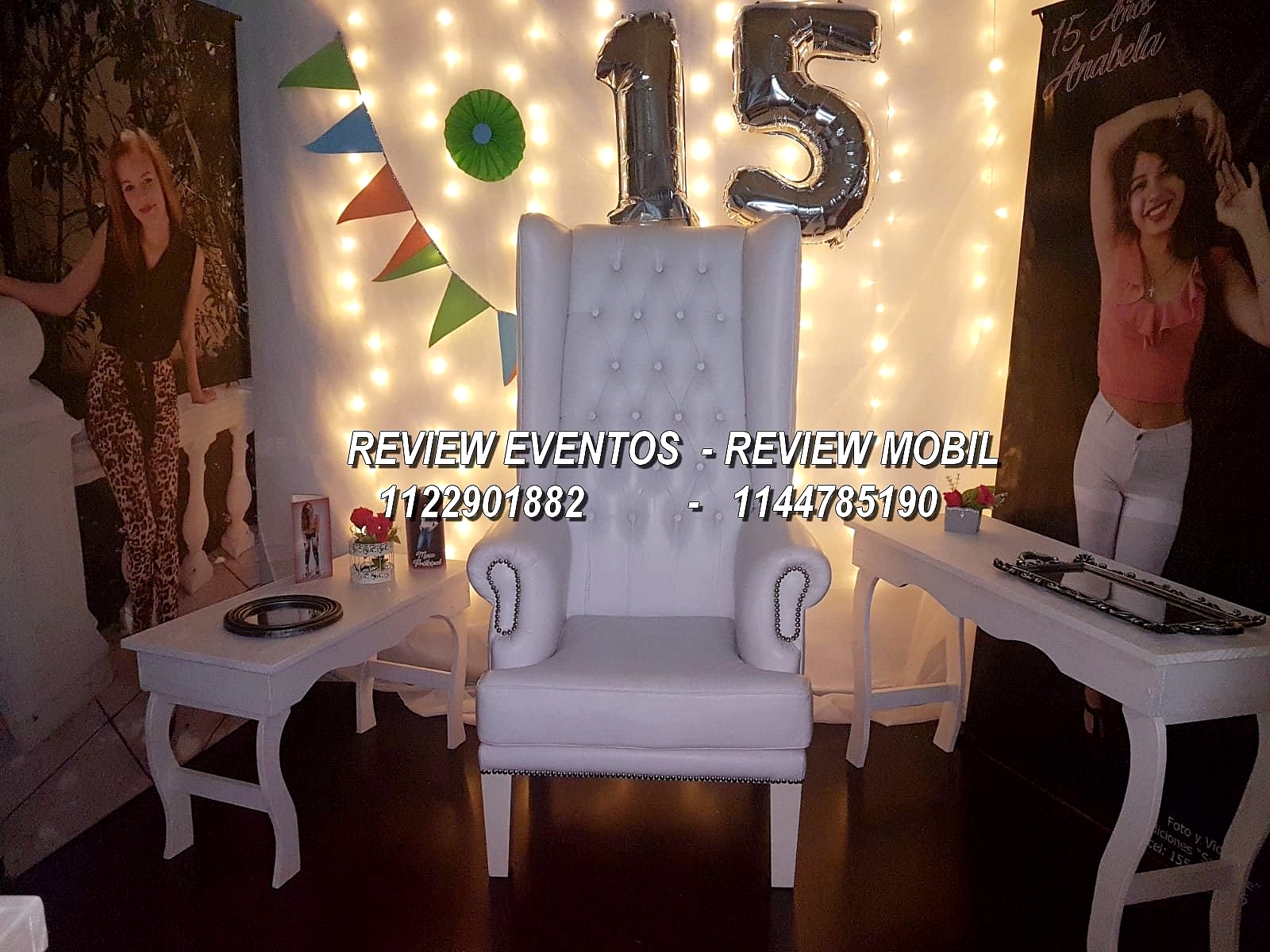Alquiler de sillón princesa de cuero blanco para eventos en Quilmes y Zona Sur - Foto 1